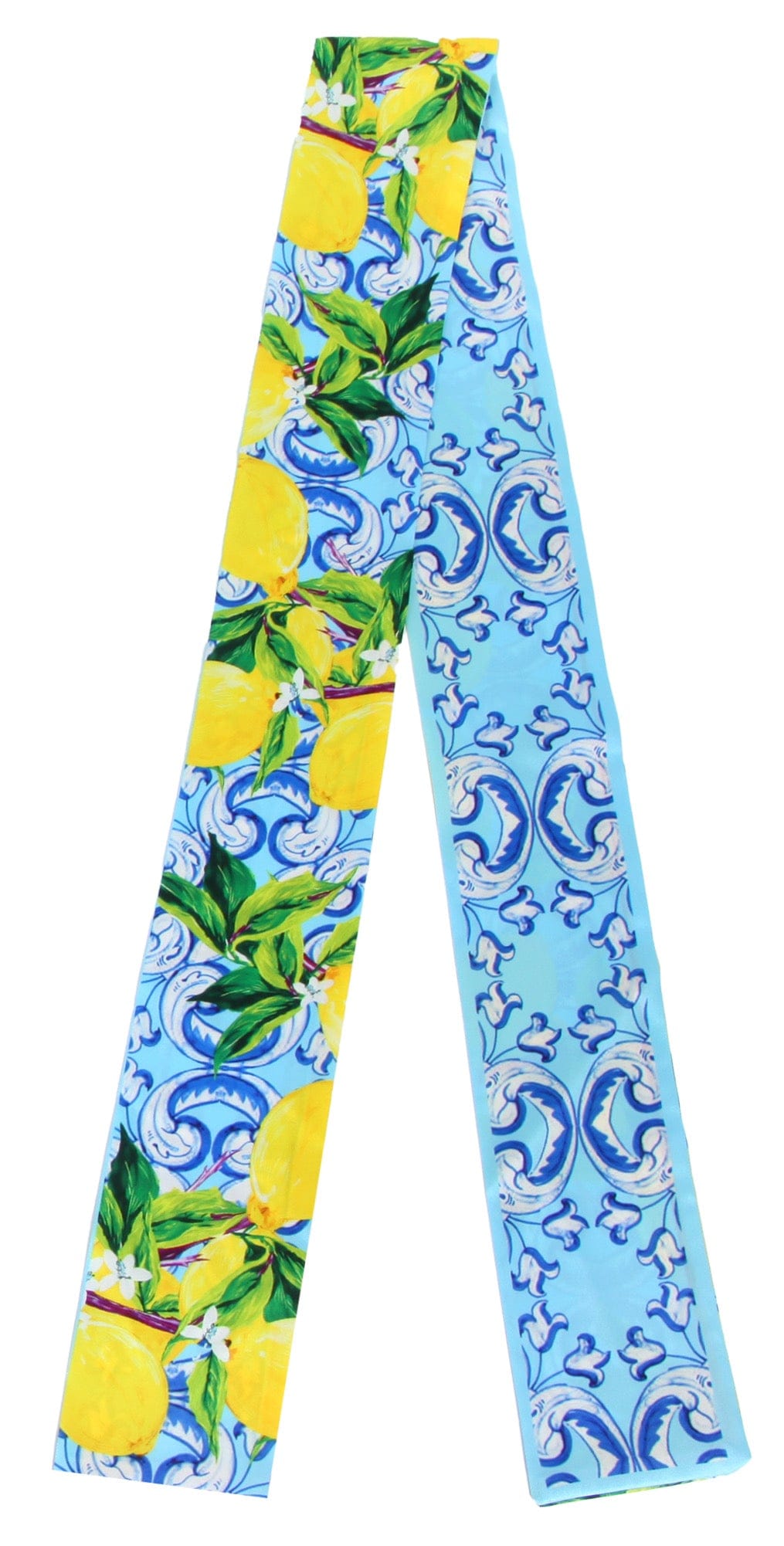WLLS182 Lemon Scroll Skinny Scarf - MiMi Wholesale