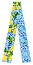 WLLS182 Lemon Scroll Skinny Scarf - MiMi Wholesale