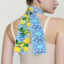 WLLS182 Lemon Scroll Skinny Scarf - MiMi Wholesale