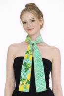 WLLS182 Lemon Scroll Skinny Scarf - MiMi Wholesale