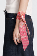 WLLS185 Ethnic Pattern Skinny Scarf - MiMi Wholesale