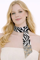 WLLS195 Graphic Pattern Skinny Scarf - MiMi Wholesale