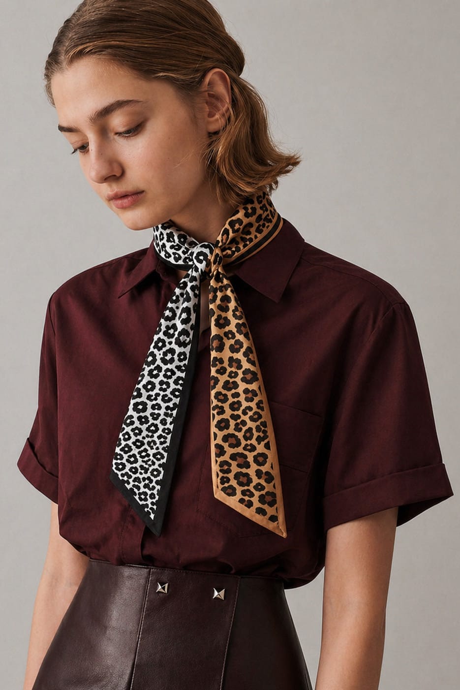WLLS201 Leopard Skinny Scarf - MiMi Wholesale