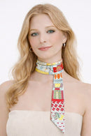 WLLS237 Baroque Silk Skinny Scarf - MiMi Wholesale