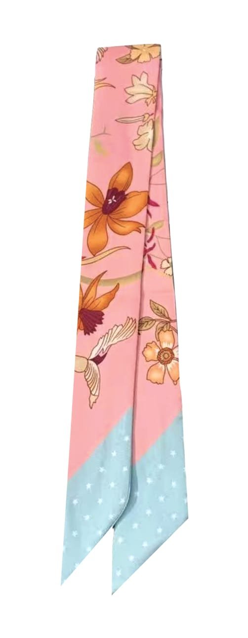 WLLS307 Floral Skinny Scarf - MiMi Wholesale