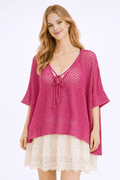 WLPS087 Crochet Poncho - MiMi Wholesale