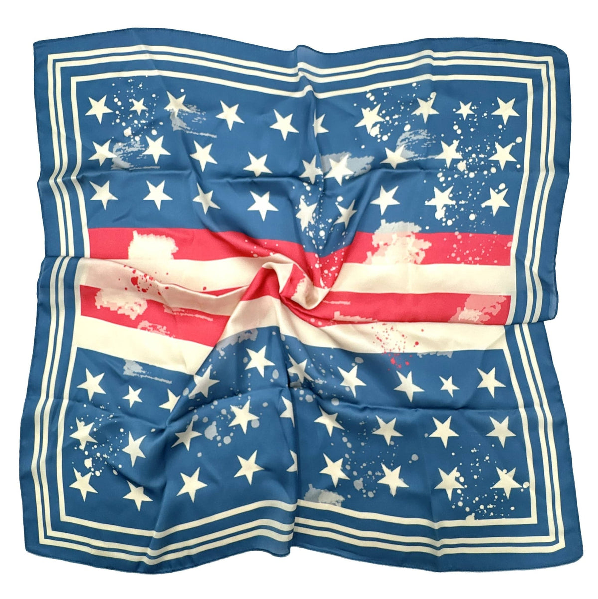 WLQS301 Vintage Star Print Square Scarf - MiMi Wholesale