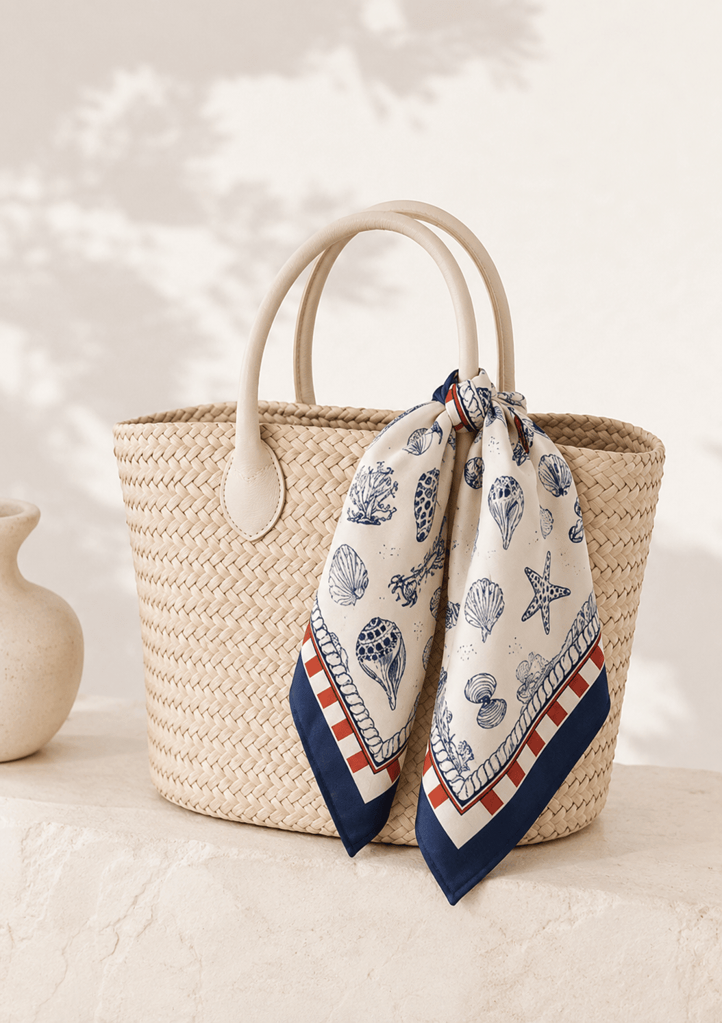 WLQS400 Sea Print Square Scarf - MiMi Wholesale
