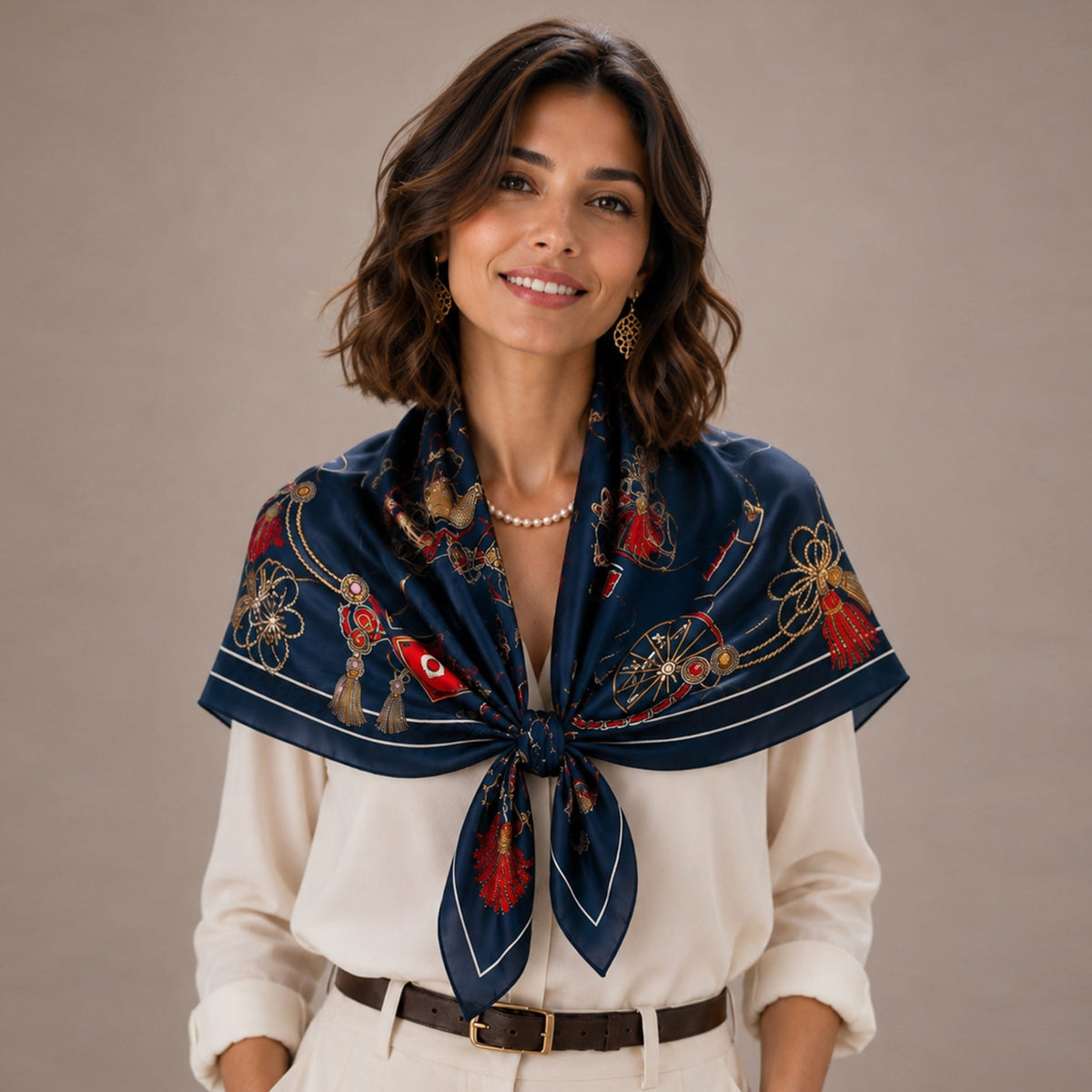 WLQS518 Wagon Print Square Scarf - MiMi Wholesale