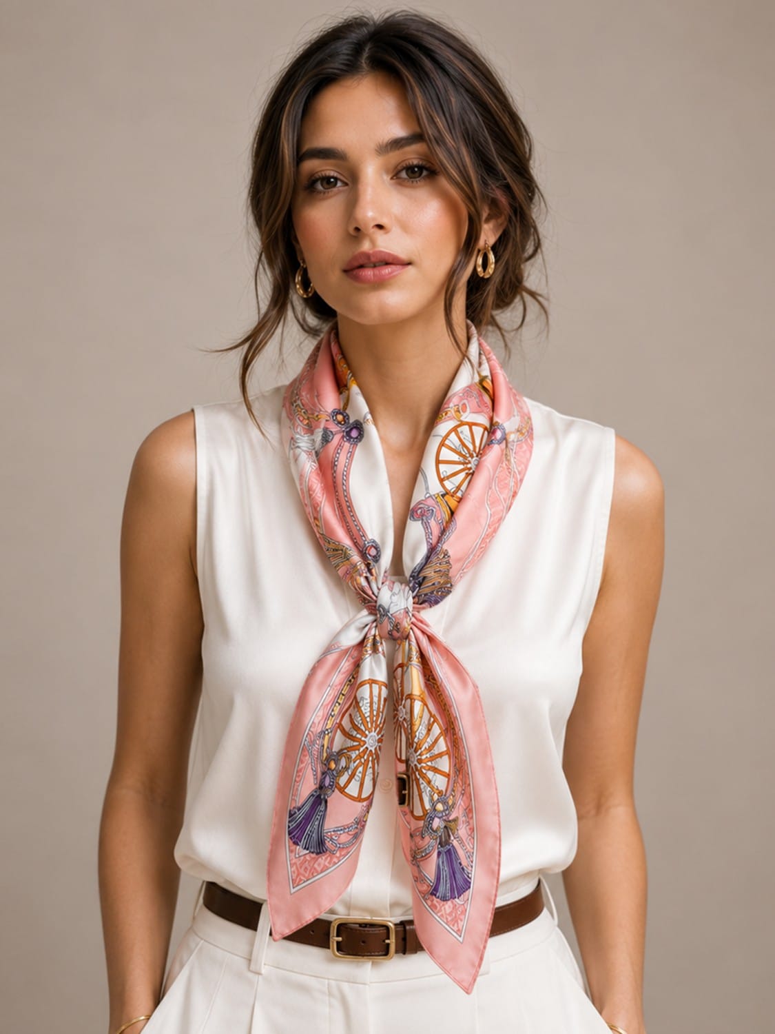 WLQS518 Wagon Print Square Scarf - MiMi Wholesale