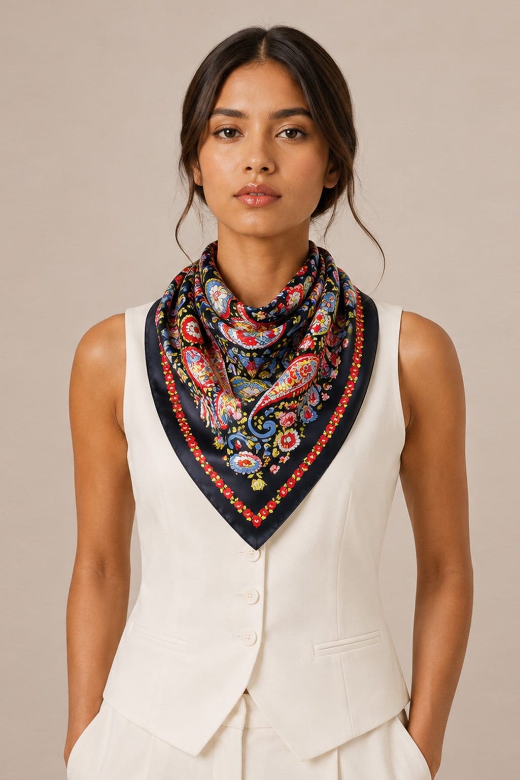 WLQS524 Paisley Print Square Scarf - MiMi Wholesale