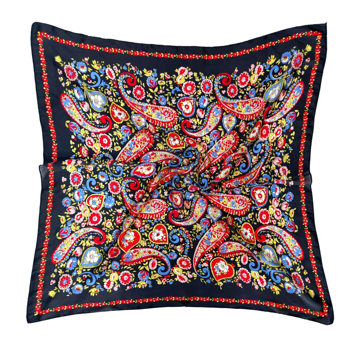 WLQS524 Paisley Print Square Scarf - MiMi Wholesale