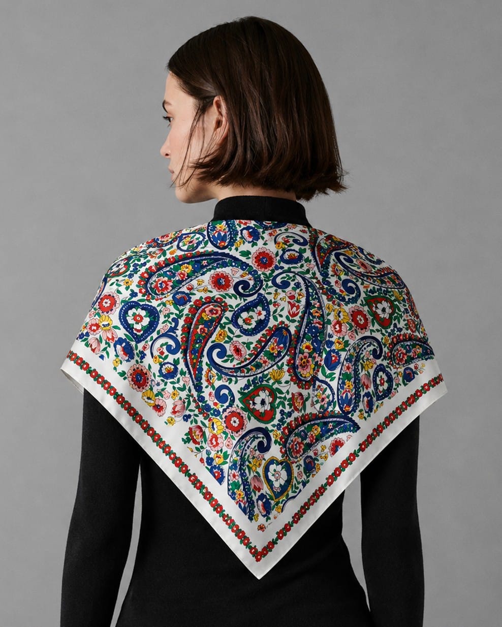 WLQS524 Paisley Print Square Scarf - MiMi Wholesale