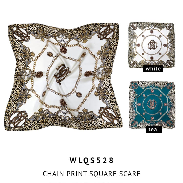 WLQS528 Chain Print Square Scarf - MiMi Wholesale