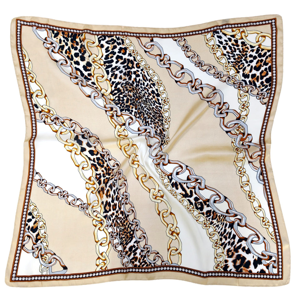 WLQS530 Chain Print Square Scarf - MiMi Wholesale
