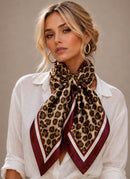 WLQS538 Leopard Print Square Scarf - MiMi Wholesale