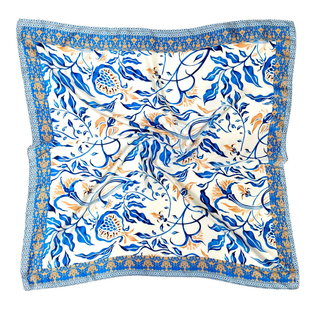 WLQS548 Seed Flower Print Square Scarf - MiMi Wholesale