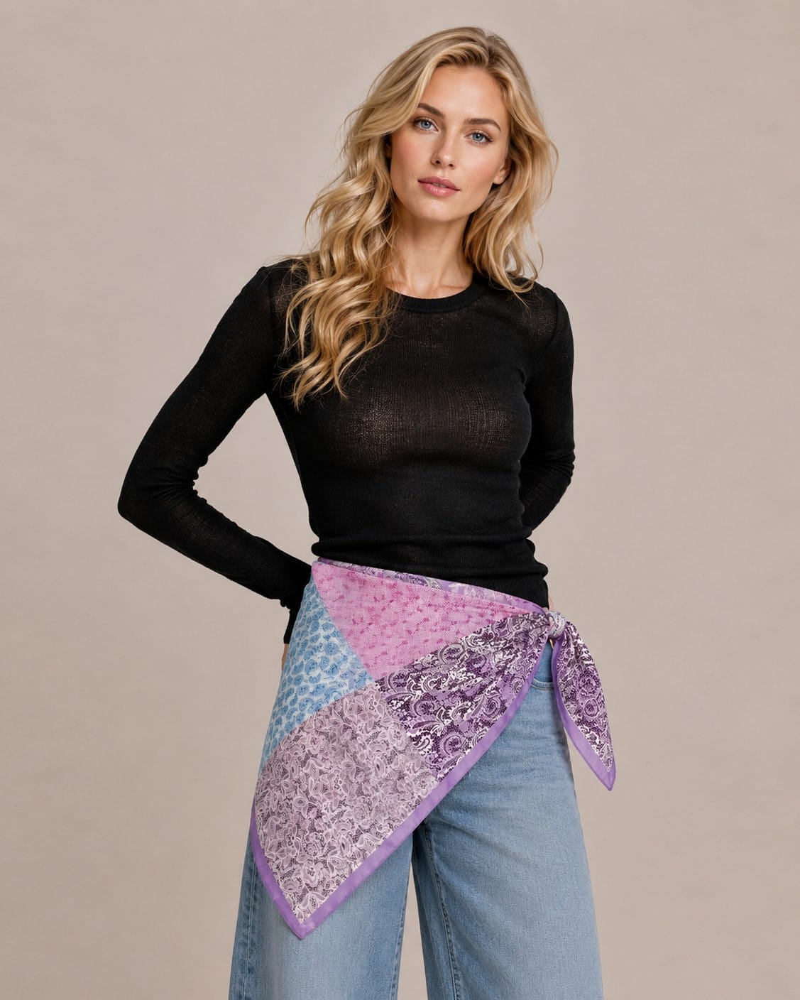 WLQS552 Paisley Print Square Scarf - MiMi Wholesale