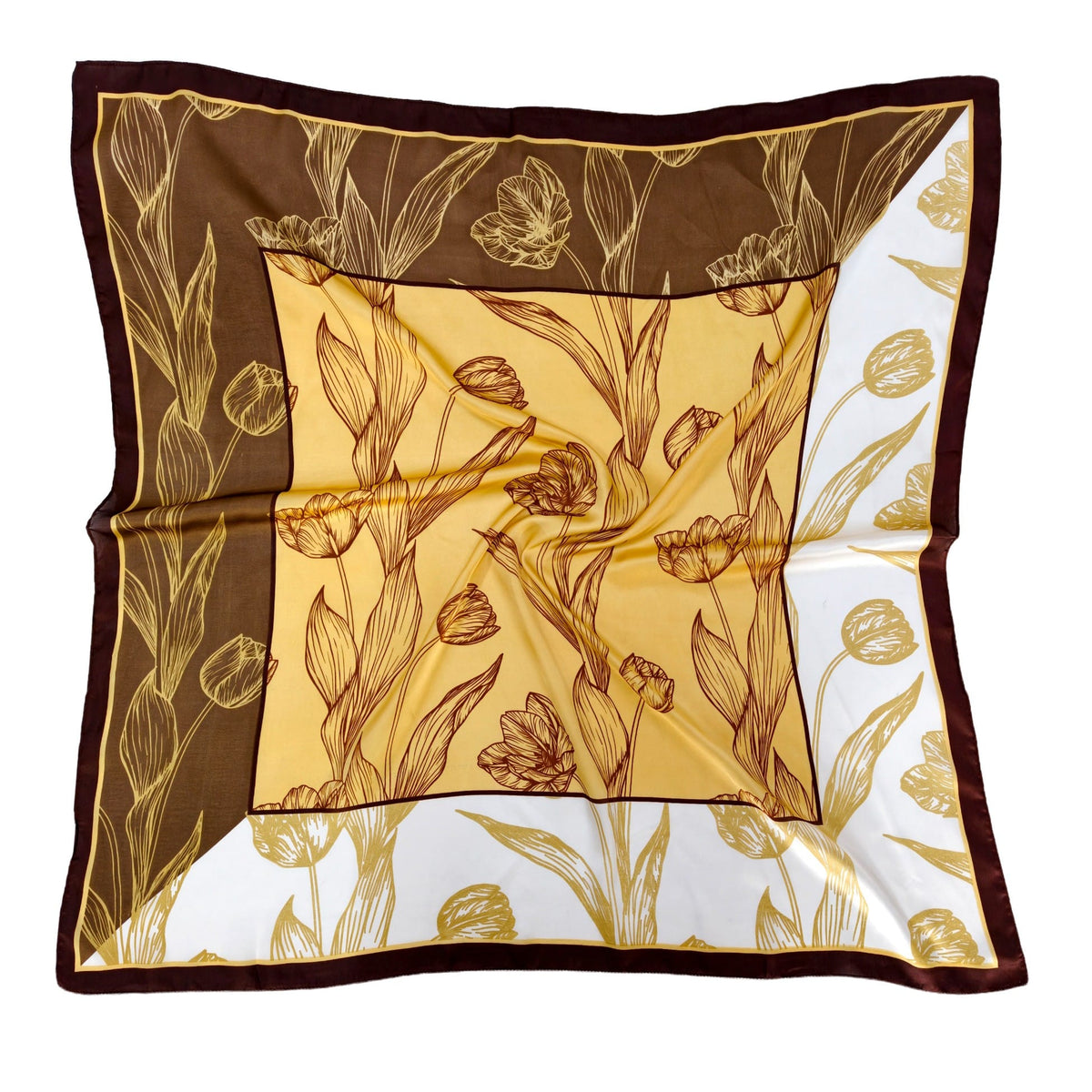 WLQS556 Flower Print Square Scarf - MiMi Wholesale