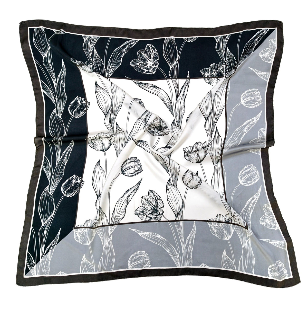 WLQS556 Flower Print Square Scarf - MiMi Wholesale