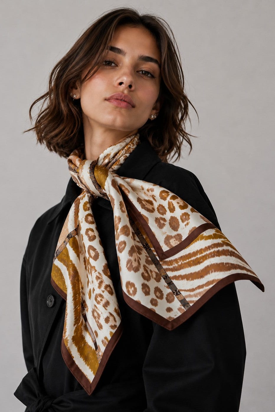 WLQS560 Animal Print Square Scarf - MiMi Wholesale