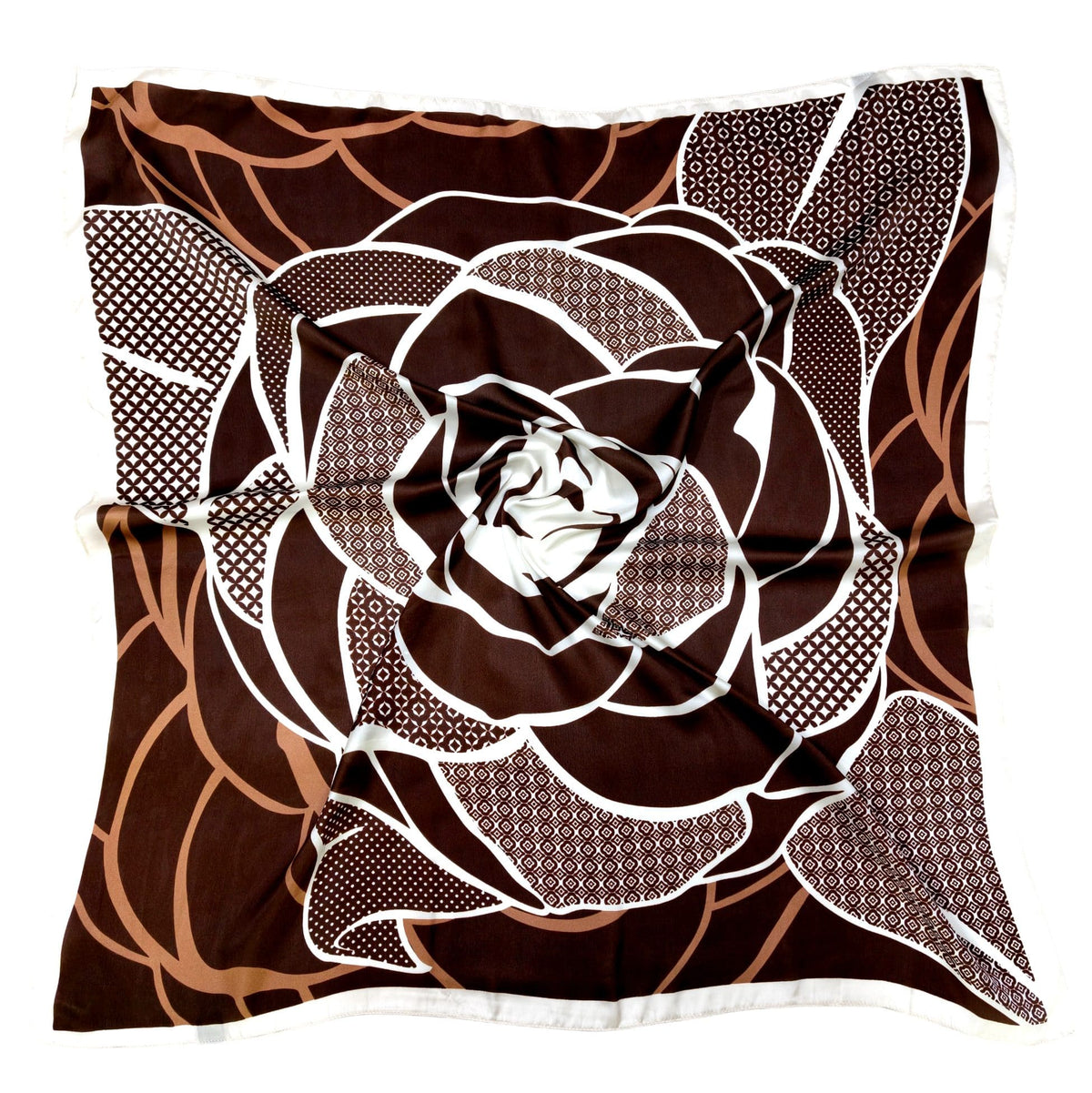 WLQS566 Giant Rose Print Square Scarf - MiMi Wholesale