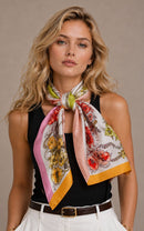 WLQS568 Cross Flower Print Square Scarf - MiMi Wholesale