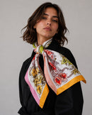 WLQS568 Cross Flower Print Square Scarf - MiMi Wholesale