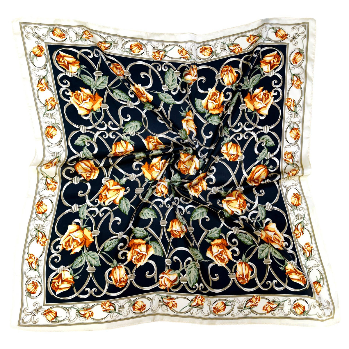 WLQS572 Rose Print Square Scarf - MiMi Wholesale
