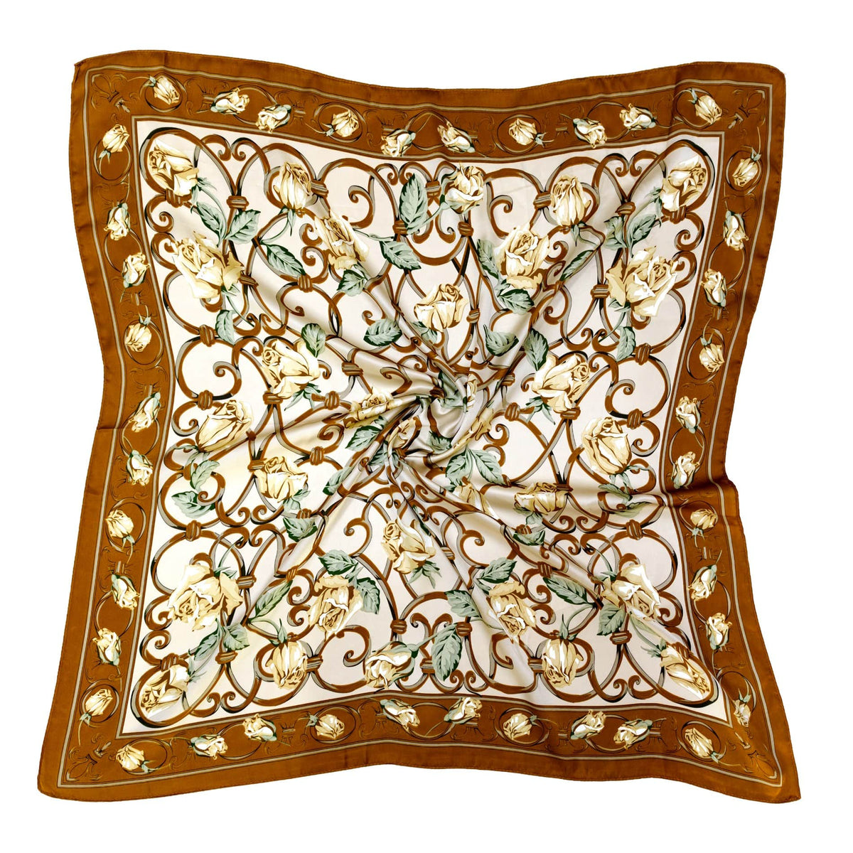 WLQS572 Rose Print Square Scarf - MiMi Wholesale
