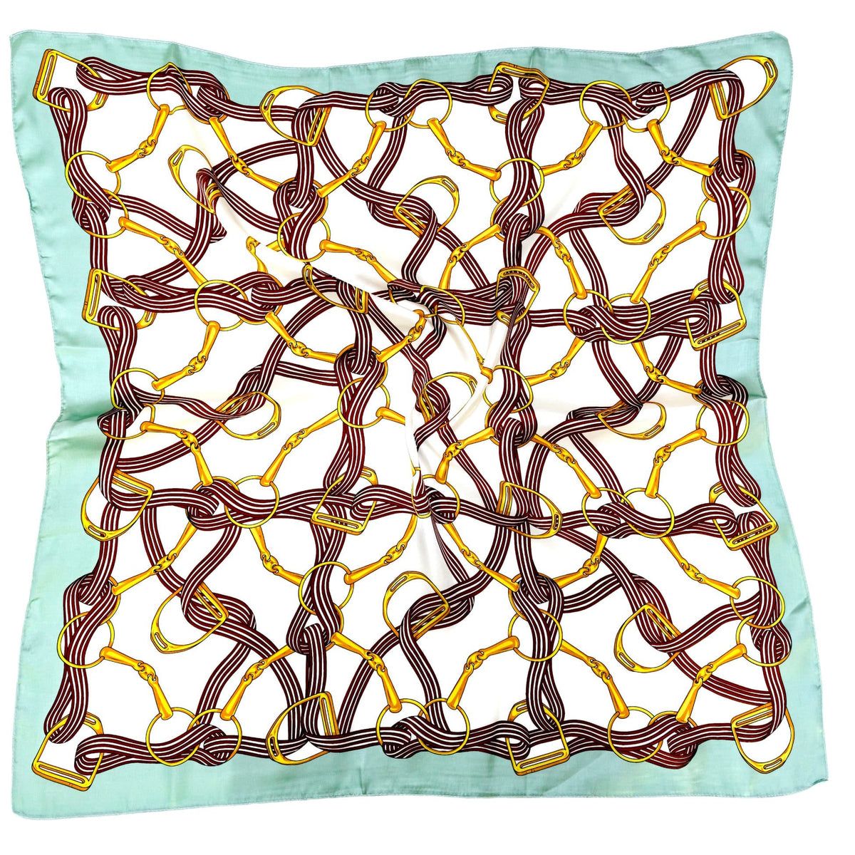 WLSQ540 Horseshoe Motif Print Square Scarf - MiMi Wholesale