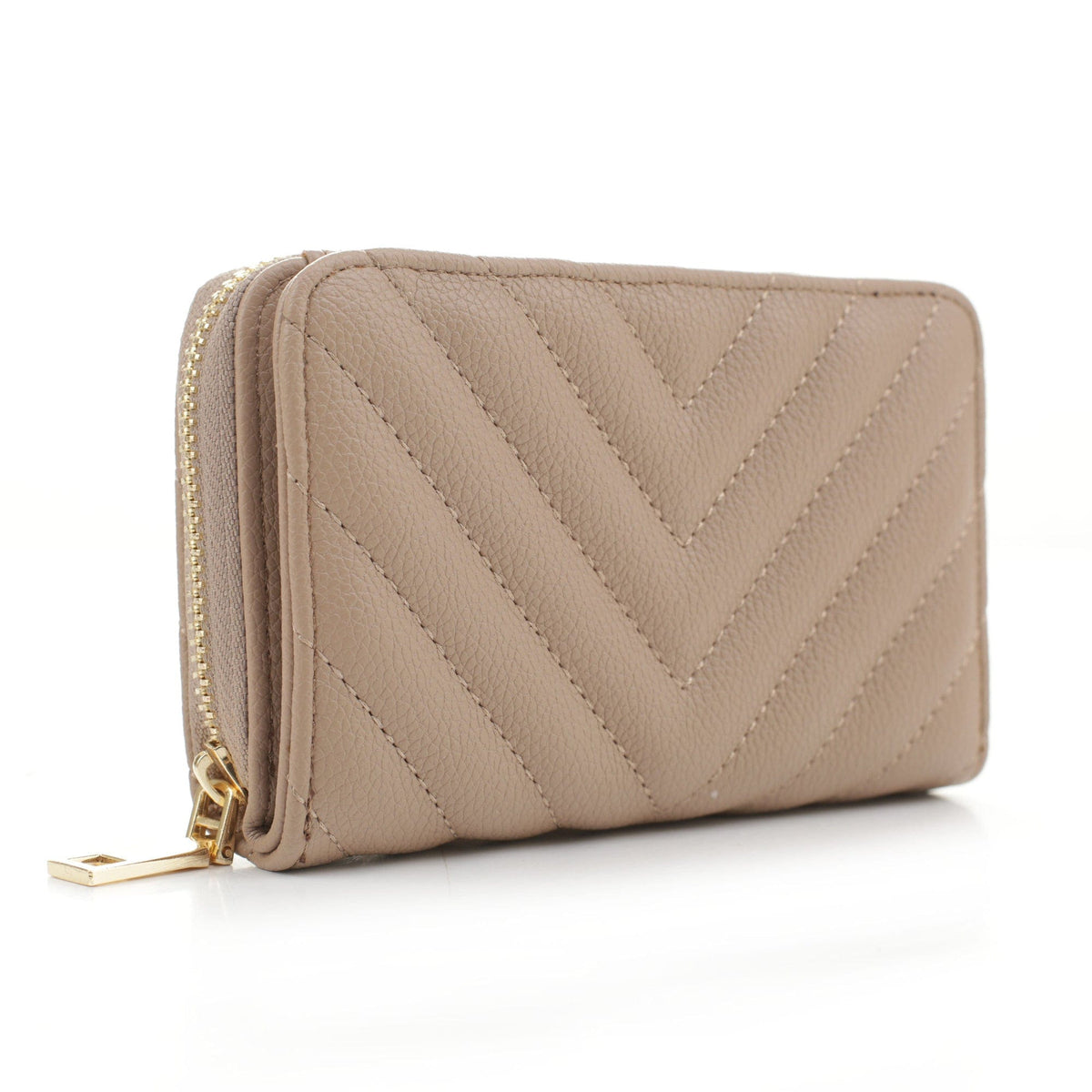 WQ1196 Nyla Chevron Quilted Zip Wallet - MiMi Wholesale
