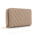 WQ1196 Nyla Chevron Quilted Zip Wallet - MiMi Wholesale