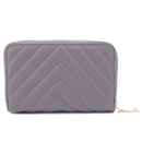 WQ1196 Nyla Chevron Quilted Zip Wallet - MiMi Wholesale