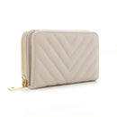 WQ1196 Nyla Chevron Quilted Zip Wallet - MiMi Wholesale