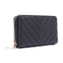 WQ1196 Nyla Chevron Quilted Zip Wallet - MiMi Wholesale