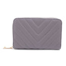 WQ1196 Nyla Chevron Quilted Zip Wallet - MiMi Wholesale