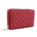 WQ1196 Nyla Chevron Quilted Zip Wallet - MiMi Wholesale