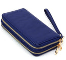 WU0012 Ava Double Zip-Around Wallet Wristlet - MiMi Wholesale