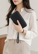WU0012 Ava Double Zip-Around Wallet Wristlet - MiMi Wholesale