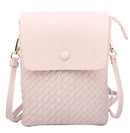 WU113 Sadie Woven Double Compartment Crossbody Bag - MiMi Wholesale