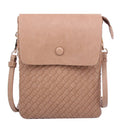 WU113 Sadie Woven Double Compartment Crossbody Bag - MiMi Wholesale