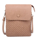 WU113 Sadie Woven Double Compartment Crossbody Bag - MiMi Wholesale