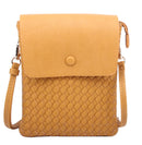WU113 Sadie Woven Double Compartment Crossbody Bag - MiMi Wholesale