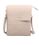 WU113 Sadie Woven Double Compartment Crossbody Bag - MiMi Wholesale