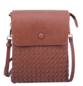 WU113 Sadie Woven Double Compartment Crossbody Bag - MiMi Wholesale