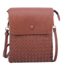 WU113 Sadie Woven Double Compartment Crossbody Bag - MiMi Wholesale