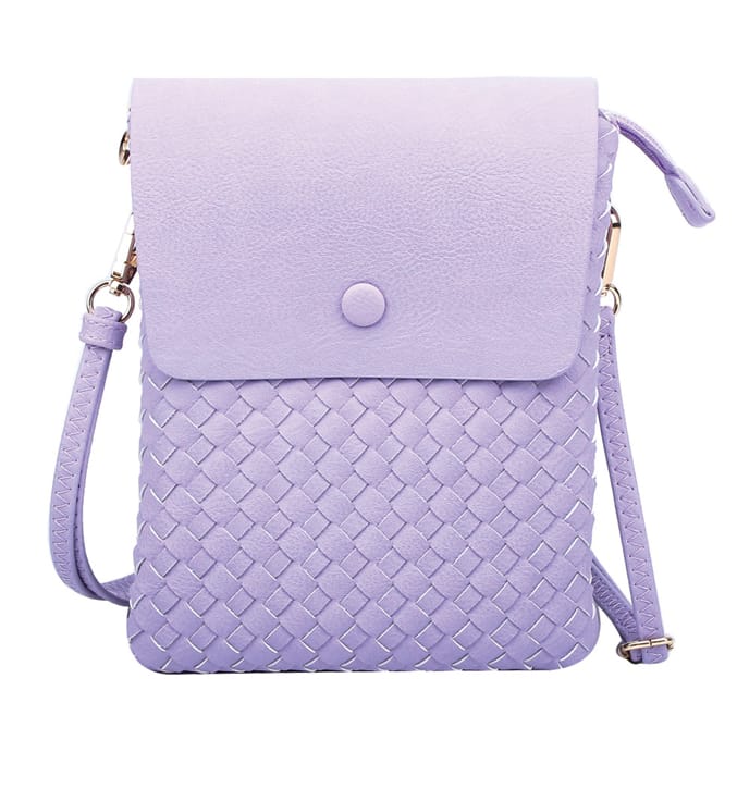 WU113 Sadie Woven Double Compartment Crossbody Bag - MiMi Wholesale