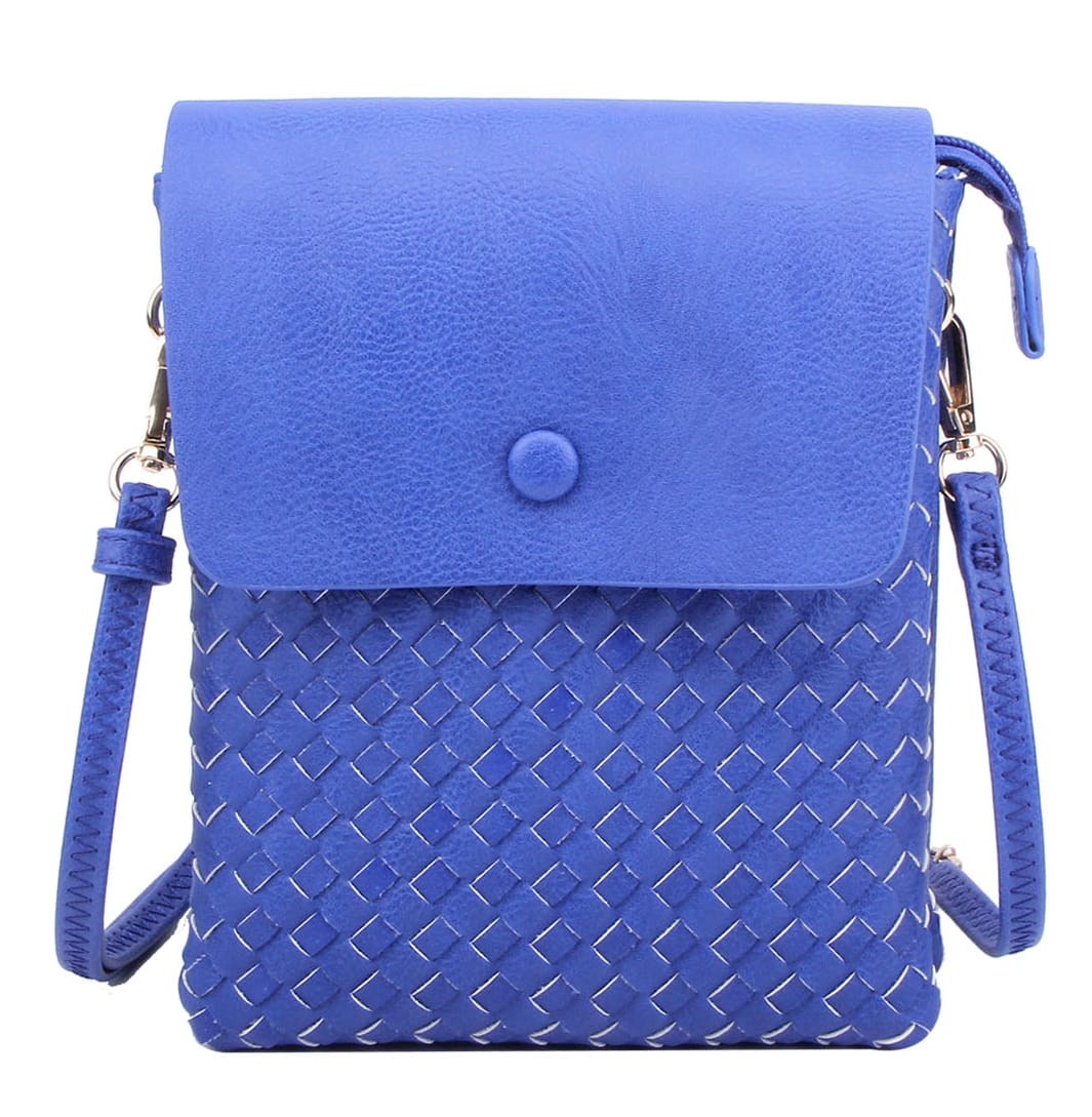 WU113 Sadie Woven Double Compartment Crossbody Bag - MiMi Wholesale