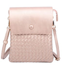 WU113 Sadie Woven Double Compartment Crossbody Bag - MiMi Wholesale